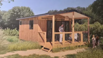 Mietunterkunft - Chalet 2 Personnes, Terrasse Couverte - Camping La Fontaine du Hallate en Morbihan