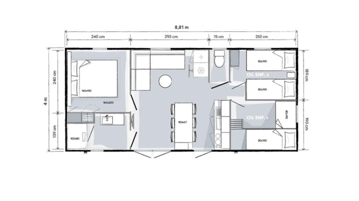 Mh  Gamme Espace Plus 3 Chambres 34 M² 6 Personnes