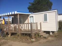 2-Bedroom Mobile Home 6-Person, Double Slope Roof, 28 M², Semi-Covered Wood Terrace