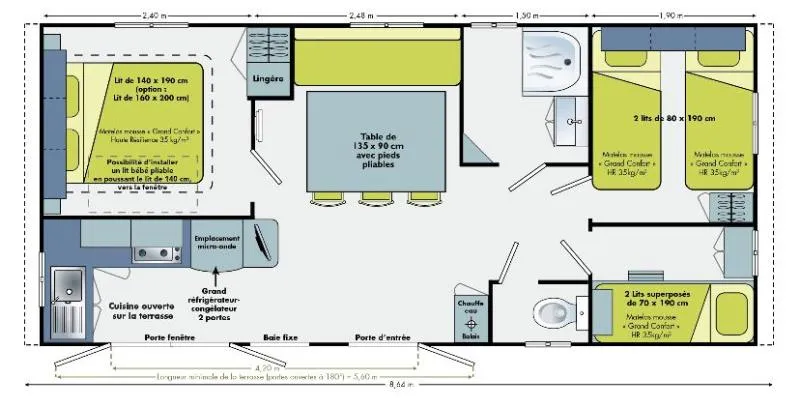 Mh  Gamme Espace 3 Chambres 30 À 32 M² 6 Personnes