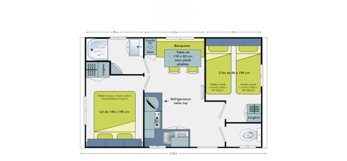 Mobil Home Ciela Confort Compact - 2 Chambres