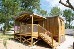 Location - Cabane Lodge Cosy Flower Premium 27 M² (2 Chambres)Avec Tv Et Transats : 2 Adultes + 3 Enfants - Camping Le Provençal