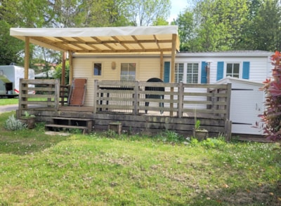 Superior Comfort mobile home (32m²) with covered terrace, 2 bedrooms, air-conditioned