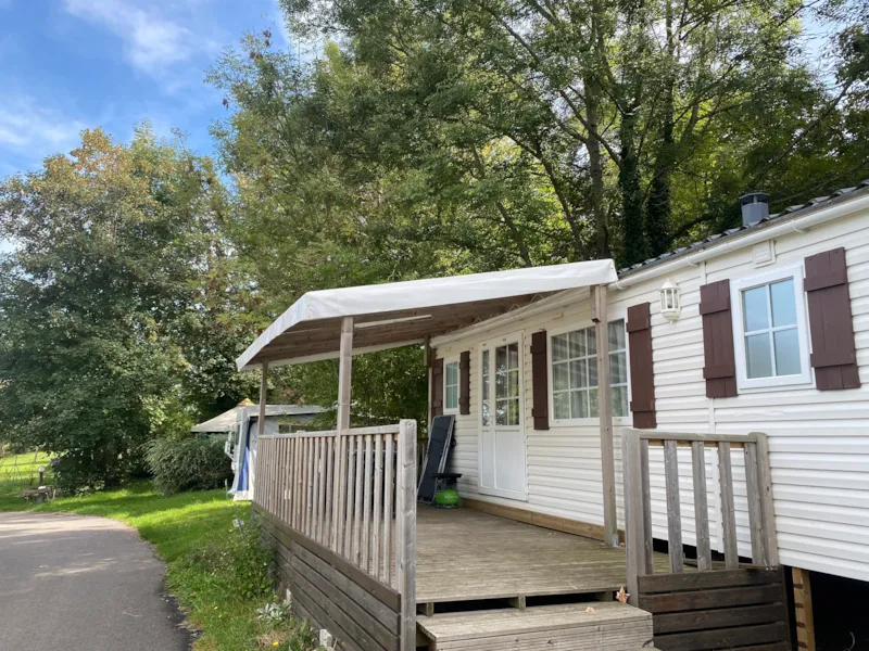 Mobil-Home Premium 6P Avec Terrasse Couverte, 3 Chambres, Climatisé, Lave-Vaisselle, Tv