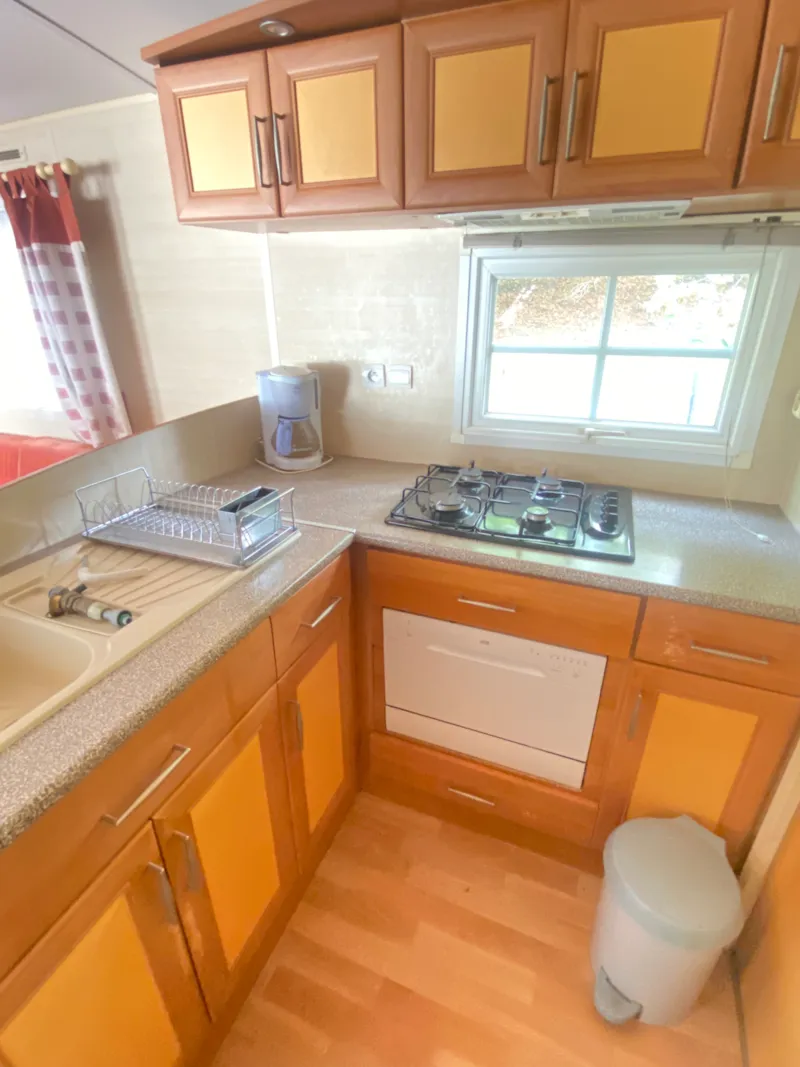 Mobil-Home Premium 6P Avec Terrasse Couverte, 3 Chambres, Climatisé, Lave-Vaisselle, Tv