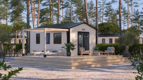 Accommodation - Mobil-Home Premium (20M²) , 1 Bedroom, Air Conditioning, Tv, Terrace, Queen Size Bed - image n°1 - Camping le Grand Cerf