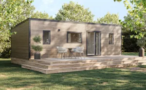 Locatif - Mobil-Home PREMIUM avec terrasse , 3 chbres, lit queen size, climatisé, lave-vaisselle, tv - Camping le Grand Cerf