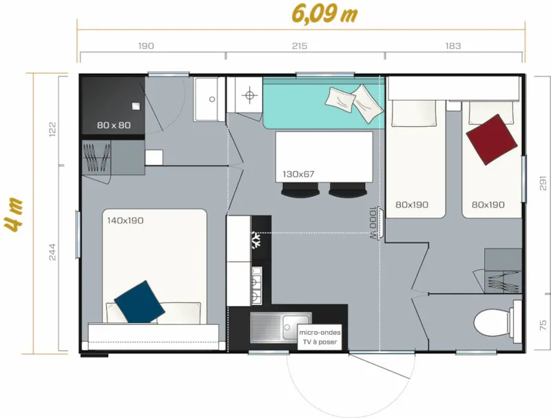 Mobil Home Ciela Confort Compact - 2 Chambres