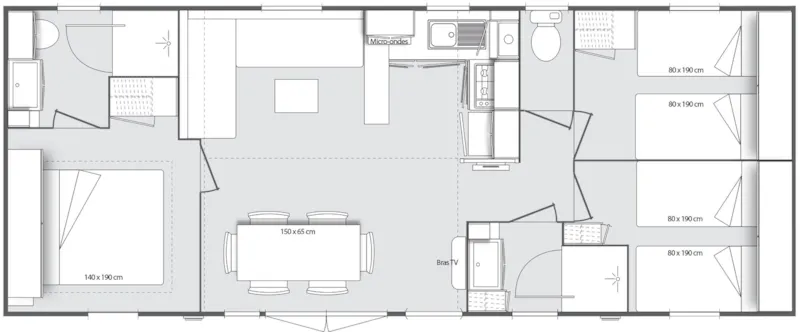 Mobil Home Ciela Prestige - 3 Chambres - 2 Salles De Bains