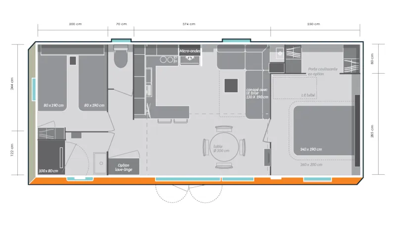 Mobil Home Ciela Exception Spa - 2 Chambres - 1 Salle De Bain
