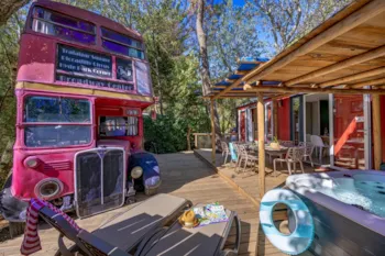 Mietunterkunft - Ciela London Bus Spa - 3 Schlafzimmer - Camping-Village le Floride & l'Embouchure