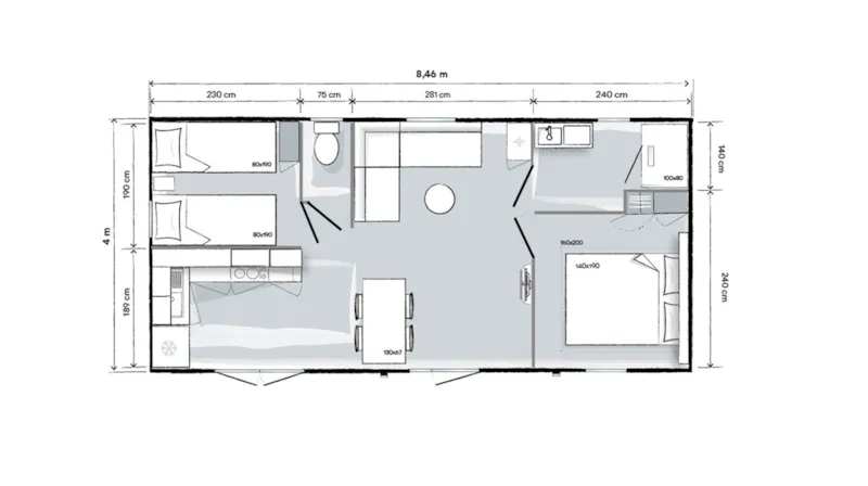 Mobil Home Ciela Exception Tribu Spa - 3 Chambres
