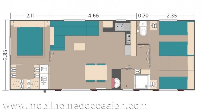 Mobil Home 48 Grand Confort - 3 Chambres - 1 Sdb