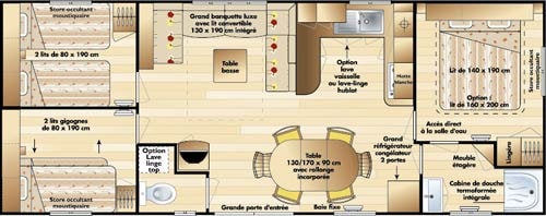 Mobil Home 43 Grand Confort  3 Chambres - 2 Sdb 2Wc