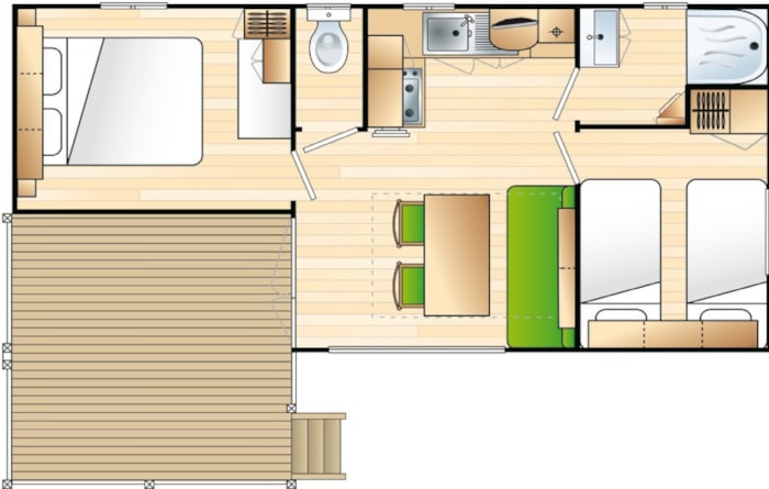 Mobil Home 2 Chambres Confort - Forfait  Curiste 21 Nuits