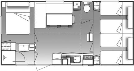 Mobile-Home 32M2 - 3 Chambres - Climatisation - Terrasse Couverte 12M2