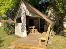 Mietunterkunft - Tente Ecolodge - 4 Pers - 2 Chambres - Camping du Petit Pont