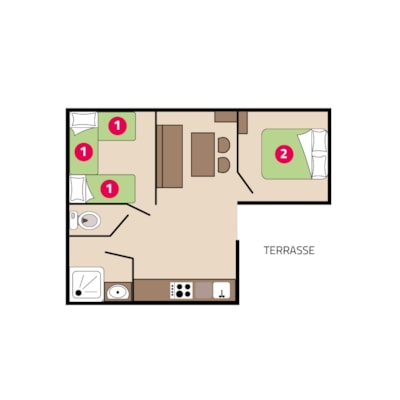 Mobile-home Loggia - 23m² - 2 bedrooms