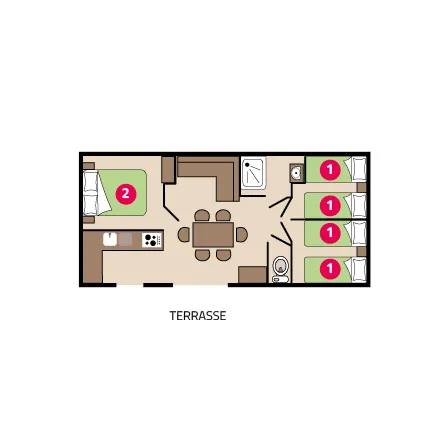 Mobil-Home Clim Trio - 33 M² - 3 Chambres