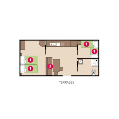 Mobile home adapted for people with reduced mobility - 32m² - 2 bedrooms
