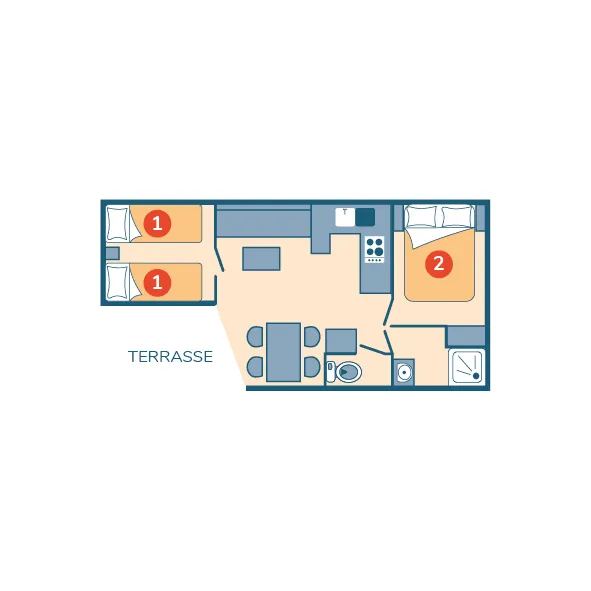 Mobil-Home Atlantique - 24M² - 2 Chambres