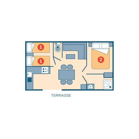 Mobil-Home Bahia - 26M² - 2 Chambres