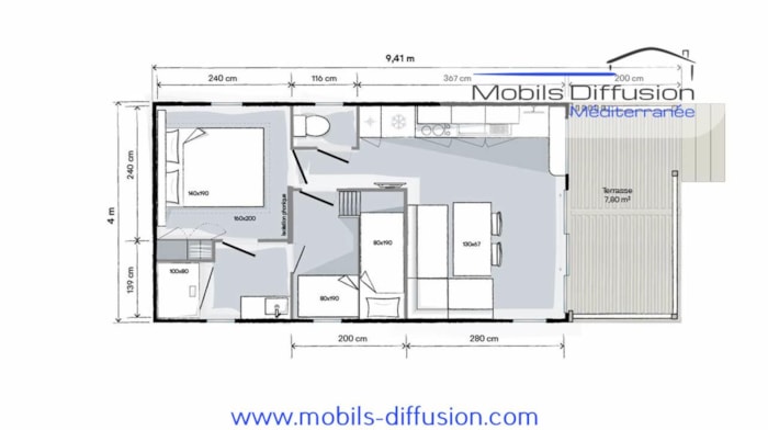 Mobile Home Panoramique - 2 Chambres / 1 Salle De Bain + Climatisation