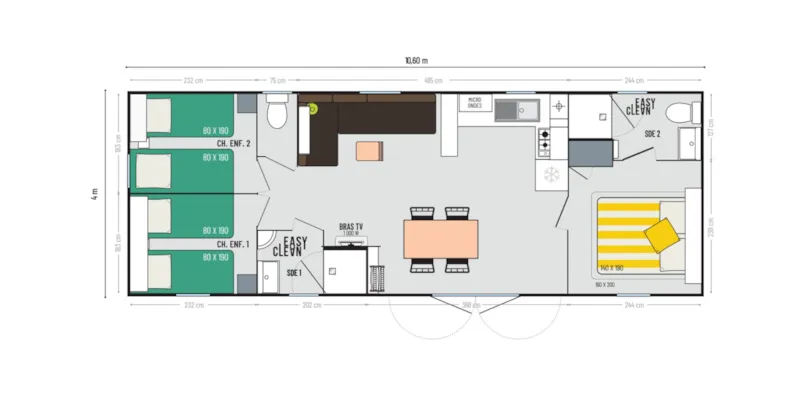Mobile Home Aqua 3 - Nouveau! - 3 Chambres / 2 Salle De Bain + Climatisation