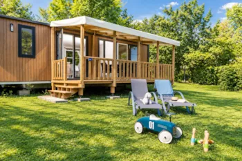 Mietunterkunft - Mobilheim Deluxe Aqua 3 - Neu! - 3 Zimmer / 2 Badezimmer - Le Camp de Florence