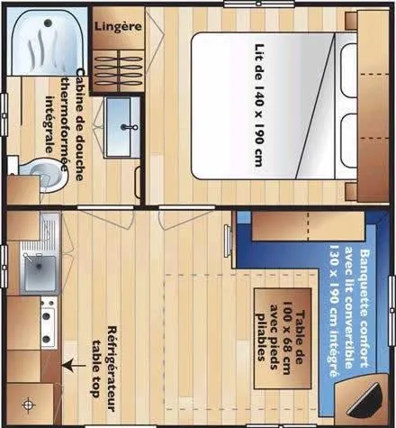 Mobil Home Confort + 18M² (1 Chambre)