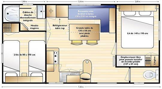 Mobil Home Confort + 30M² (2 Chambres) + Terrasse Couverte