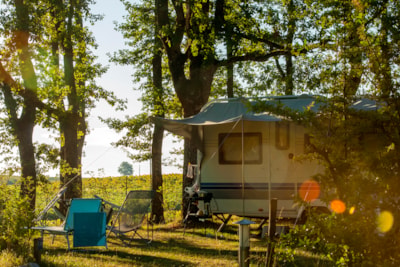 XXL nature pitch, +/- 150 m² (caravans and single-axle motorhomes only)