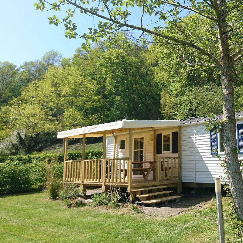 Location - Mobil-Home Lodge Normand 27M² / 3 Chambres - Terrasse - Camping de la Rouvre