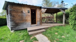 Location - Hutte Confort 25 M² (2 Chambres) + Terrasse Couverte + Tv - Sans Sanitaire - Camping Les Vernières