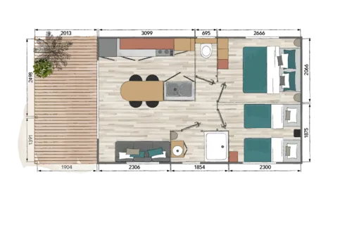 Location - Mobil-Home Confort - image n°6 - Camping Le Renom