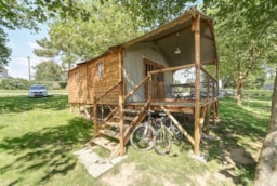 Location - Cabane Lodge Bois Sur Pilotis Confort 38M² (2 Chambres) Dont Terrasse Couverte De 8M² - Flower Camping Le Conleau