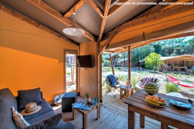 Ecolodge Cotton Toilée CONFORT 32m² (2 bedrooms) + sheltered terrace 11m² + TV