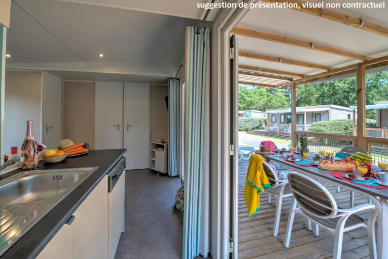 Homeflower Premium 35M² (3 Chambres) + Clim + Terrasse Semi-Couverte + Lave-Vaisselle + Tv