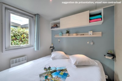 Mobile home 35m² COMFORT (3 bedrooms) + AIR CONDITIONING + semi-covered terrace + TV + dishwasher