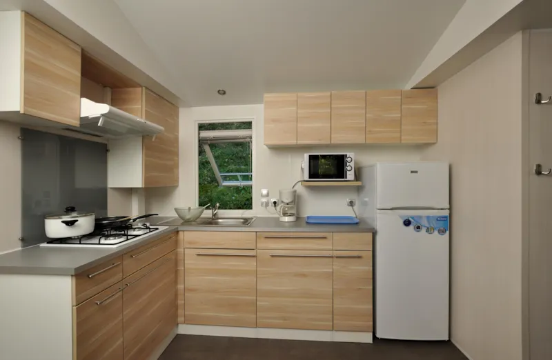 Mobil-Home Bois Confort 31M² (3 Chambres) Quartier Piéton + Terrasse 18M² + Tv + Nespresso