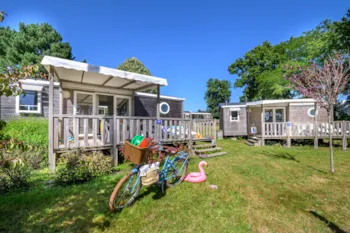 Mietunterkunft - Hölzerner Mobilheim Confort 29M² 2 Schlafzimmer + Terrasse + Tv - Flower Camping Le Conleau