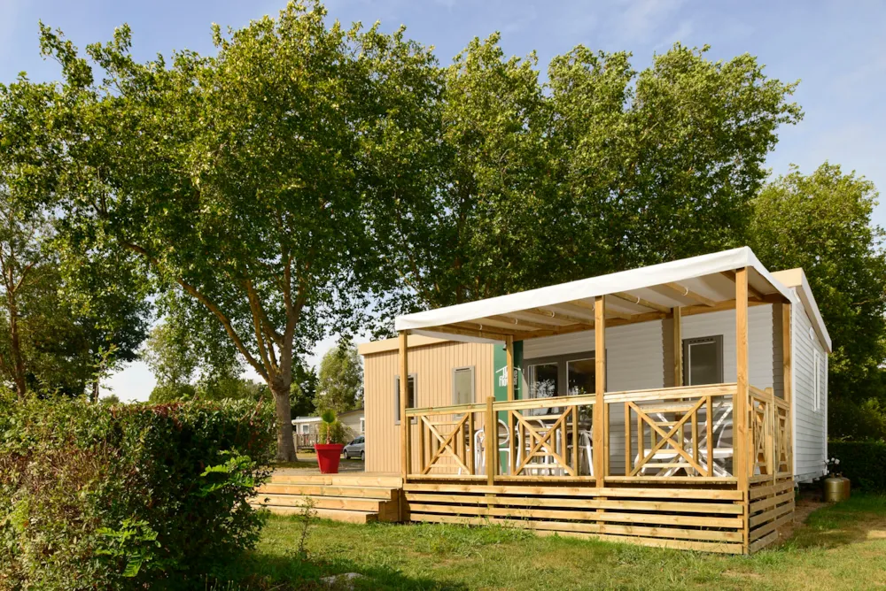Location - Mobil-Home Confort 35M² (3 Chambres) + Clim + Terrasse Semi-Couverte + Tv + Lave-Vaisselle - Flower Camping Le Conleau