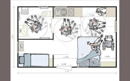 Standard Chalet 24M² Pmr 2/4 P. (1 Chambre) + Terrasse Couverte