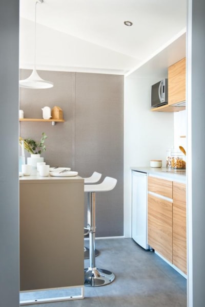 Premium Mobile-home 36m² 4/6 p. (2 bedrooms + 2 bathrooms) - half covered terrace