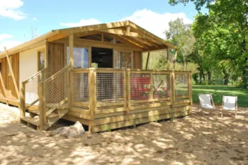 Mietunterkunft - Confort Lodge Sweetflower 43 M² 4/6 P. (2 Zimmer) + Überdachte Terrasse - Flower Camping du Lac de La Chausselière