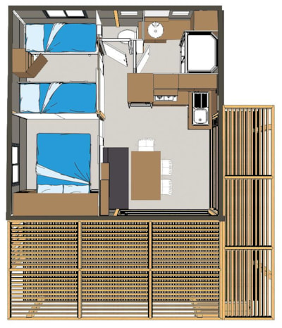 Premium Chalet Nouméa 25m² 5 p. (2 bedrooms) + sheltered terrace