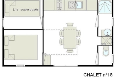Confort Chalet 24m² 4/6 p. (2 bedrooms) + sheltered terrace