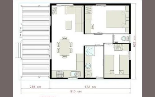 Premium Chalet 42M² 4/6 P. (2 Chambres) + Terrasse Couverte