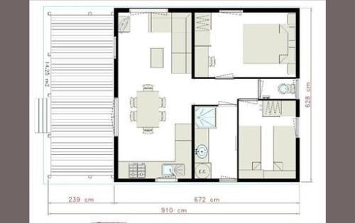 Premium Chalet 42M² 4/6 P. (2 Chambres) + Terrasse Couverte