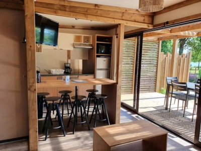 Premium Chalet Agapanthe -35m² (3 bedrooms) + Air conditioning + covered terrace